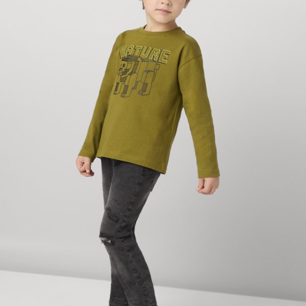 Jeans effetto strappato bambino grigio scuro